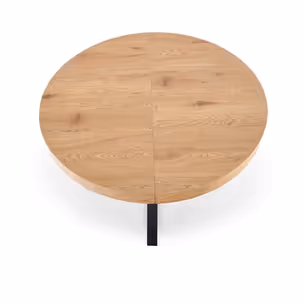 Stół okrągły rozkładany MERCY 120 cm - dąb złoty/czarny