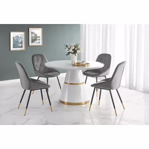 Stół okrągły VEGAS 120 cm - biały/złoty
