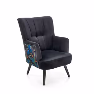 Fotel welurowy PAGONI - czarny Bluvel 19