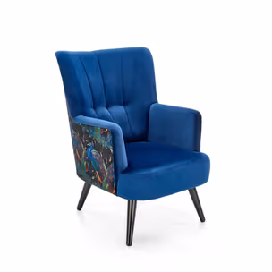 Fotel welurowy PAGONI - granatowy Bluvel 86
