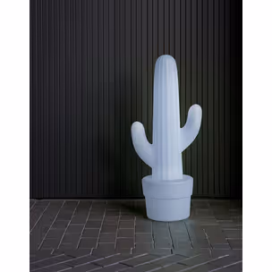 Lampa ogrodowa KAKTUS biała - LED, sterowanie pilotem, wbudowana bateria