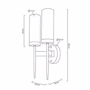 Lampa ścienna TORCH TWIN - złoty
