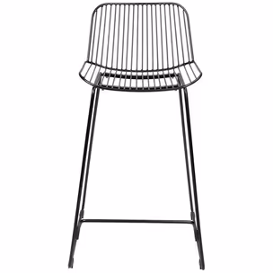Hoker metalowy z ekoskórą MILES 76 cm - czarny