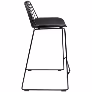 Hoker metalowy z ekoskórą MILES 76 cm - czarny