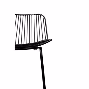 Hoker metalowy z ekoskórą MILES 76 cm - czarny