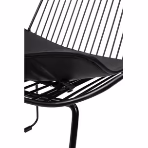 Hoker metalowy z ekoskórą MILES 76 cm - czarny