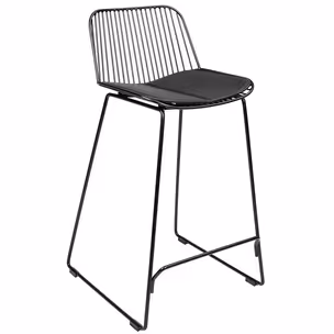 Hoker metalowy z ekoskórą MILES 76 cm - czarny