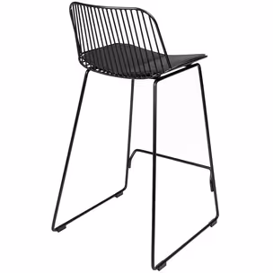Hoker metalowy z ekoskórą MILES 76 cm - czarny