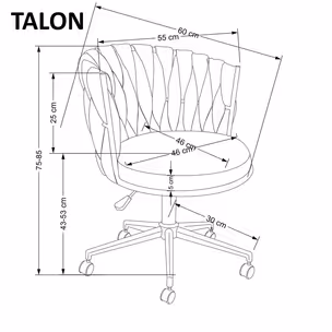 Fotel obrotowy TALON - popielaty