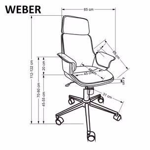 Fotel biurowy WEBER - orzechowy/czarny