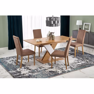 Stół rozkładany XARELTO 130/175x85 - dąb lancelot/biały