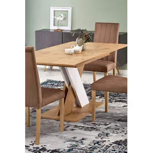 Stół rozkładany XARELTO 130/175x85 - dąb lancelot/biały