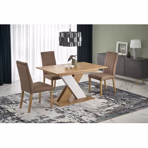 Stół rozkładany XARELTO 130/175x85 - dąb lancelot/biały