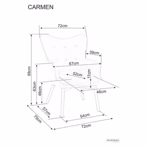 Fotel CARMEN Velvet  - cynamon Bluvel 4215