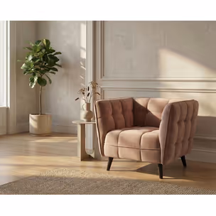 Fotel CASTELLO 1 Velvet - ciemny beżowy Bluvel 40