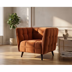 Fotel CASTELLO 1 Velvet - cynamon Bluvel 4215