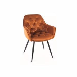 Krzesło welurowe pikowane CHERRY Velvet - cynamon Bluvel 4215
