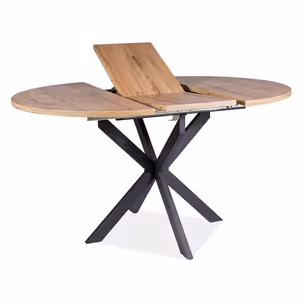 Stół okrągły rozkładany GASTON 100/135x100 - dąb artisan/czarny