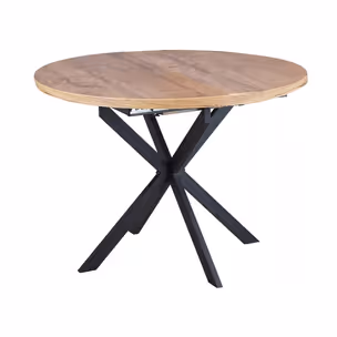 Stół okrągły rozkładany GASTON 100/135x100 - dąb artisan/czarny