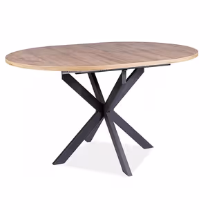 Stół okrągły rozkładany GASTON 100/135x100 - dąb artisan/czarny