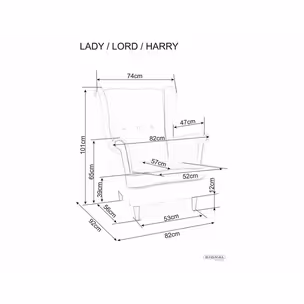 Fotel HARRY Velvet - cynamon Bluvel 4215