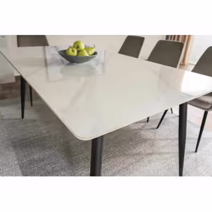 Stół RION 160x90 - biały marmur/czarny