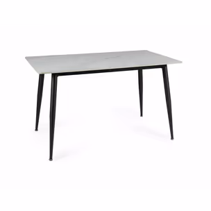 Stół RION 160x90 - biały marmur/czarny
