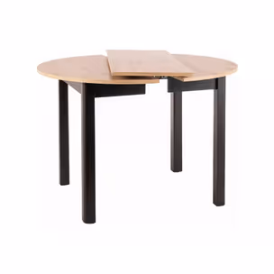 Stół okrągły rozkładany DANTE 102-142x102 - dąb artisan/czarny mat