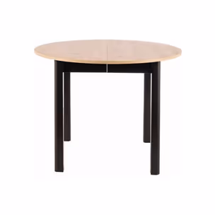 Stół okrągły rozkładany DANTE 102-142x102 - dąb artisan/czarny mat