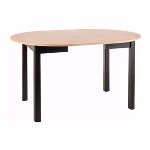 Stół okrągły rozkładany DANTE 102-142x102 - dąb artisan/czarny mat