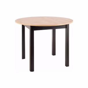 Stół okrągły rozkładany DANTE 102-142x102 - dąb artisan/czarny mat