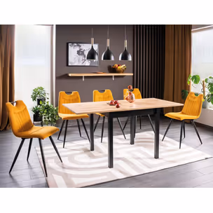 Stół rozkładany FLIP 80-160x80 - dąb artisan/czarny
