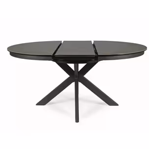 Stół rozkładany PORTO CERAMIC 120-160x120 - efekt marmuru/czarny mat