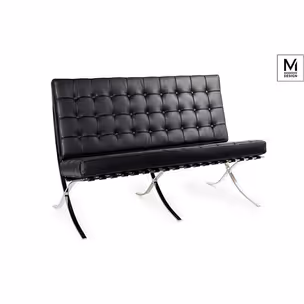 Sofa 2-osobowa BARCELON ekoskóra - czarny