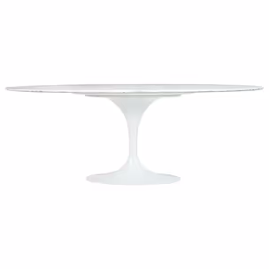 Stół owalny TULIP ELLIPSE 200x120 - biały marmur