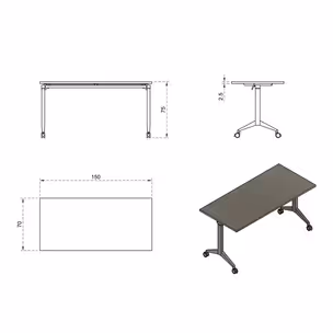 Biurko YUMI S 150x70 - biały