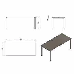 Biurko PASON MANAGER DESK 180x80 - biały