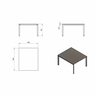 Biurko PASON WORKSTATION 2 120x140 - biały