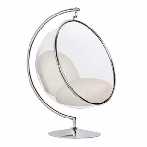 Fotel BUBBLE STAND VELVET - beżowy/srebrny