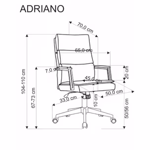 Fotel biurowy ADRIANO - popielaty