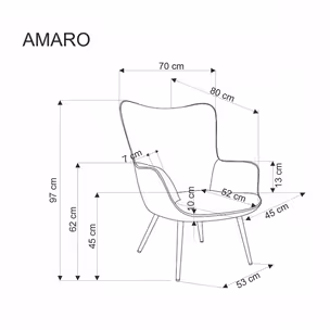 Fotel wypoczynkowy AMARO - oliwkowy