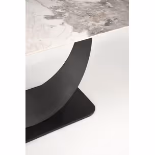 Stół rozkładany FERNANDO 160-240x92 - biały marmur/czarny