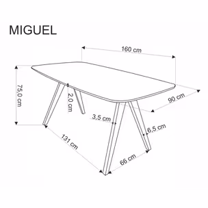 Stół MIGUEL 160x90 - orzech