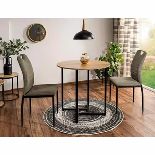 Stół okrągły ALTO II 80 cm - dąb/czarny