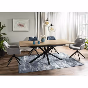 Stół rozkładany LOGAN 160/200x90- dąb/czarny mat