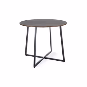 Stół okrągły LUNA 90 cm - brąz rustykalny/czarny
