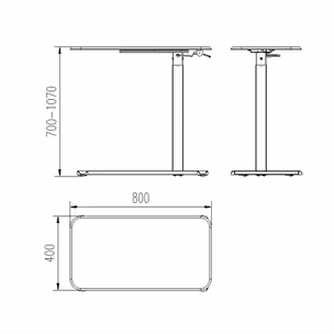 Biurko regulowane LAPTOP DESK 80x40 - czarny
