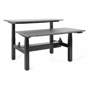 Biurko regulowane FIGHTER DOUBLE DESK 160x70 - antracyt/czarny