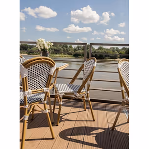 Krzesło CAFE PARIS - biały/naturalny