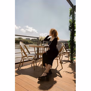 Krzesło CAFE PARIS - biały/naturalny